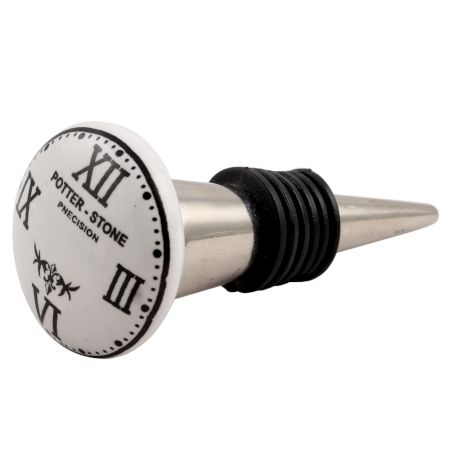 Potter Stone Big Clock Ceramic Wine Stopper